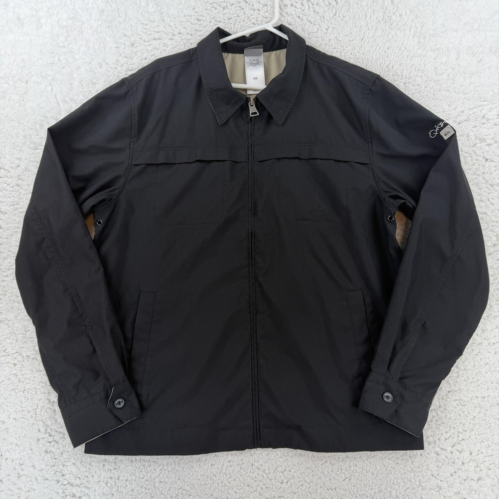 Quiksilver Jacket Mens XL Black Microfiber Full Zip Lined Windbreaker Skater